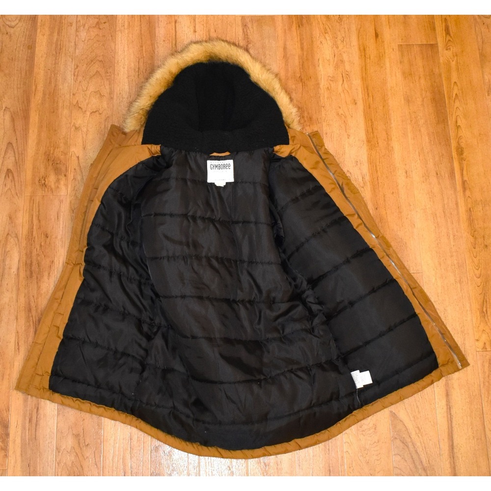 Gymboree Boys XL(14) Brown Insulated Faux Fur Hooded Jacket - Picture 3 of 6